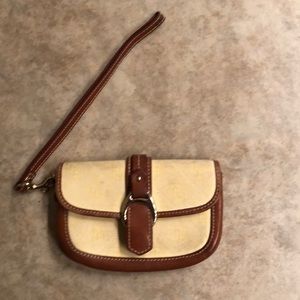 Dooney & Bourke Wristlet Brown Sig Canvas Leather